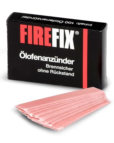 FIREFIX 2077 Ölofenanzünder l Kaminanzünder bestehend aus paraffingetränktem Löschpapier I 100 Stk. I Anzünder speziell fürs Heizen mit Öl Kaminofen von FIREFIX