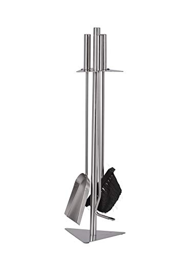 FIREFIX K2403 Kaminbesteck 4-teilig, 180 x 160 x 600 mm (BxTxH), Ständer, Besteckteile und Griffe aus Edelstahl, Verzinkt von FIREFIX