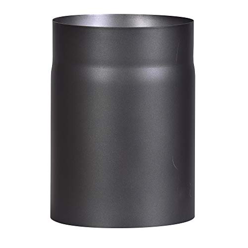 FIREFIX R180/2 Ofenrohr aus 2 mm starken Stahl (Rauchrohr) in 180 mm Durchmesser, für Kaminöfen und Feuerstellen, Senotherm, schwarz, 250 mm lang von FIREFIX