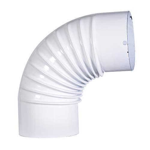 FIREFIX W120/B Email Ofenrohr-Bogen 90° weiß, starr, ø 120 mm - Ofenrohre aus Stahlblech, 0,6 mm stark, lässt sich mit anderen Elementen verbinden von FIREFIX