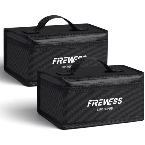 Lipo Safe Bag, Feuerfeste Box für Akkus, Akku Tasche Feuerfest, Pouch Fassungsvermögen Batterie Guard(2 Stück) von FIREWESS
