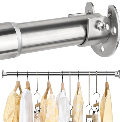 FIRJOY Kleiderstange Ausziehbar Garderobenstange Verstellbare Kleiderstange Schrankstange Kleiderstange Geeignet für Kleiderschränke,Garderobe (silber, 40-130 cm) von FIRJOY