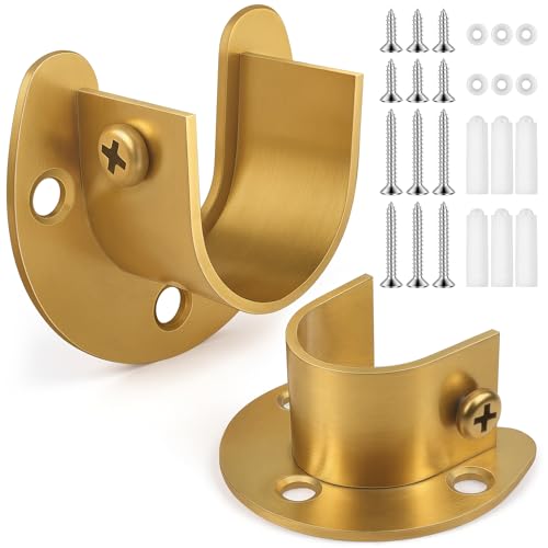 FIRJOY Robuste Edelstahl-Schrankstangenhalterung (Gold, 2,5 cm), 2 Stück von FIRJOY
