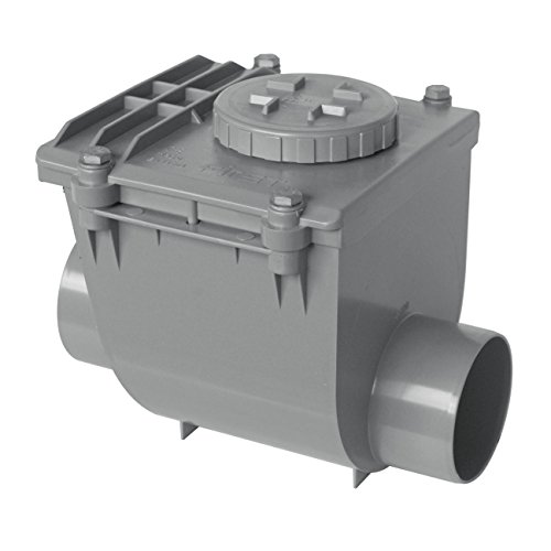 First Plast nrc100g Rückstauklappe aus PVC zum Kleben, grau, Durchmesser 100 mm von First Plast