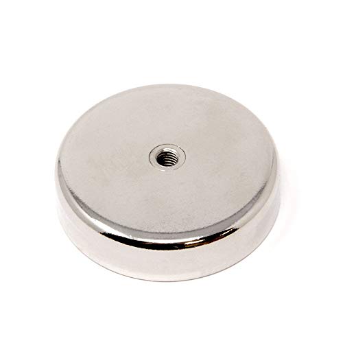 N42 Neodym Pot - Magnet Mit M10 - Innenfaden zum Halten, Hängen und Anzeigen von Gegenständen - 75mm Durchmesser - 200kg Zug - Pack von 1 von first4magnets