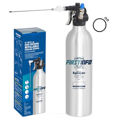 FIRSTINFO A1638 | Wiederbefüllbare Druckluft-Sprühdose aus dickwandigem Aluminium 620 ml | Max. Druck 140 psi | Breiter Sprühnebel | Leicht & Patentiert von FIRSTINFO TOOLS FIT YOUR NEEDS