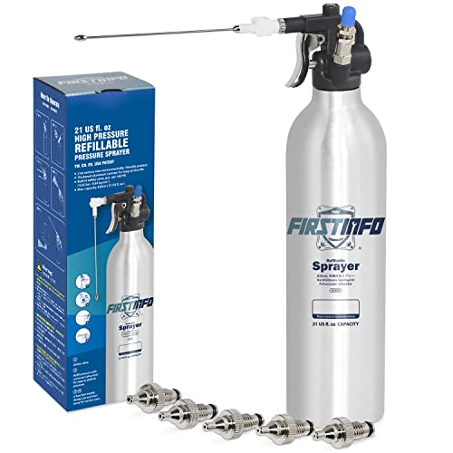 FIRSTINFO A1638Y5 | 620ml | Aluminiumflasche | Pneumatische nachfüllbare Sprühvorrichtung | Nachfüllbares Aerosol | Mit 6-teiligem Bulk Jet-Düsenset von FIRSTINFO TOOLS FIT YOUR NEEDS