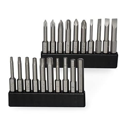 FIRSTINFO H5199D 20er-Set Bits für 6,35 mm lange Sechskant-Schraubendreher mit Flachem Sechskant und Kreuzschlitz von FIRSTINFO TOOLS FIT YOUR NEEDS