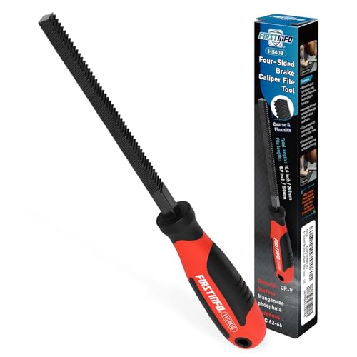 FIRSTINFO H5408 | Vierseitige Bremssattelfeile aus CR-V Stahl | Grobe und Feine Zahnung für Reinigung und Nachbearbeitung von FIRSTINFO TOOLS FIT YOUR NEEDS