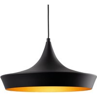 Firstlight Products - Firstlight Leo Dome Pendelleuchte Schwarz mit mattgoldener Innenseite von FIRSTLIGHT PRODUCTS