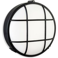 Firstlight Products - Firstlight Lewis LED-Harz-Schott – rund schwarz mit weißem Polycarbonat-Diffusor IP44 von FIRSTLIGHT PRODUCTS