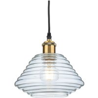 Firstlight Products - Firstlight Logan Dome Pendelleuchte Antik Messing mit Klarglas von FIRSTLIGHT PRODUCTS