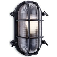 Firstlight Turin Outdoor Bulkhead Wandleuchte Oval Schwarz IP65, E27 von FIRSTLIGHT PRODUCTS