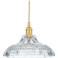 Firstlight Wilshire Dome Pendelleuchte Satin Gold mit dekorativem Glas von FIRSTLIGHT PRODUCTS