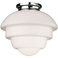 Firstlight Products - Firstlight Art - 1 Light Flush Light Chrom, Opalweißglas, E27 von FIRSTLIGHT PRODUCTS
