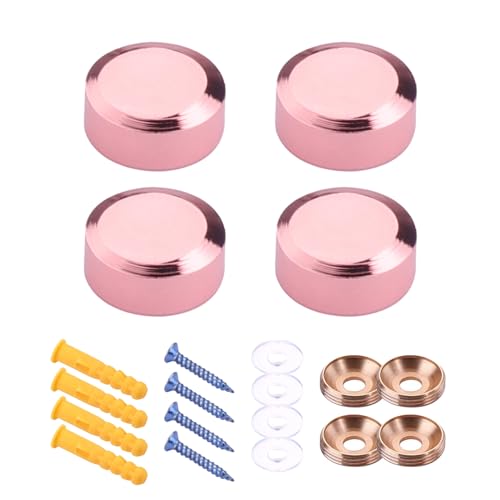 4PCS Roségold Finish Festmesselschrauben Elegante Abtars Designs Accessoire Für Badezimmer Und Dekorative Glasdicke Spiegel Clip von FIRSTXIU