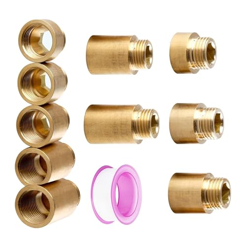 5pcs 1/2 Zoll Messing Tap Verlängerungsstecker Steckverbesserungsanschläge Verlängerte Rohrverbindungs Wasserrohr Adapteranschläge Messinganschluss von FIRSTXIU