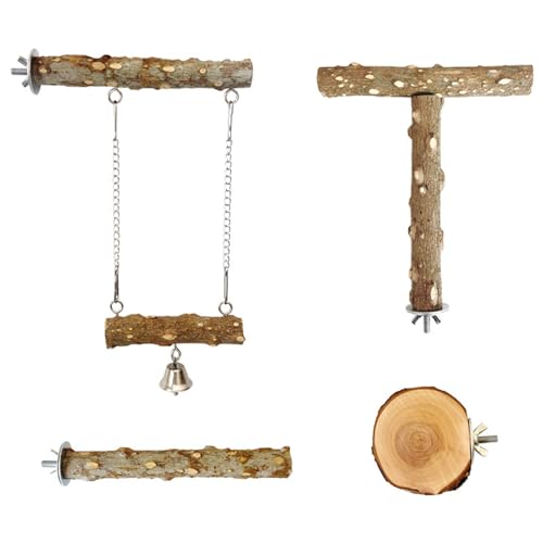 Bird Barch Cage Toy Set 4PCS Holzbarsch Und Schwung Kauspielzeug Für Papageien Übung Anreicherung Fun Cage Accessoires Papageienanbieter Bird Barch Cage Toy Set 4PCS Holzbarsch Und Schwung Kauspielzeug Für Papageien Übung Anreicherung Fun Cage Accessoires Papageienanbieter von FIRSTXIU