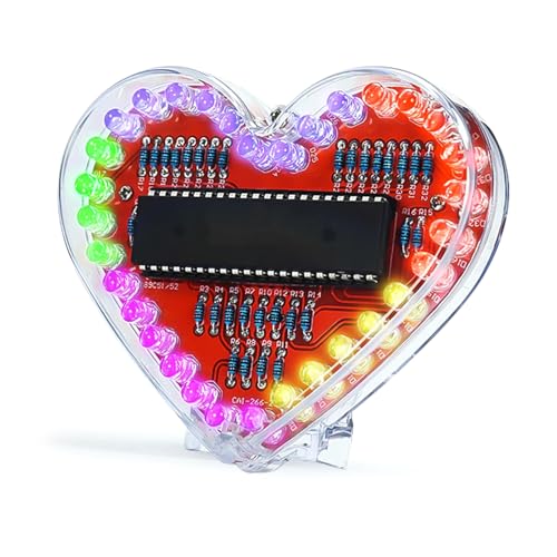 Bunte Herzform Lötung Ausbildungskits 32 RGBS LEDs STEM Bildungsinstrument Für Schülerlernprojekte Herzgeformte RGBS LED Lötprojekte von FIRSTXIU