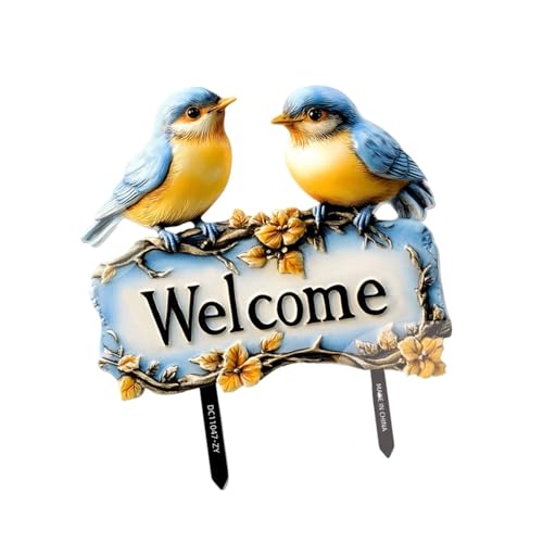 Charm Bird/Tiergarten Marker Willkommensschilder Boden Pfahl Freundschaftliche PVC Yard Einsätze Für Festival Hinterhof Displays PVC Garden Ornament von FIRSTXIU