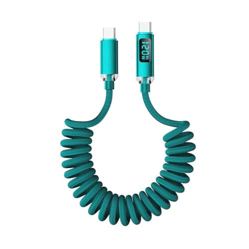 Einziehbar Typ C Zum Typ C Kabel 120W Schnellladung Spring Design Braide Kabel 480 Mbit/S Tansfer Für Laptop Telefon Tablet von FIRSTXIU
