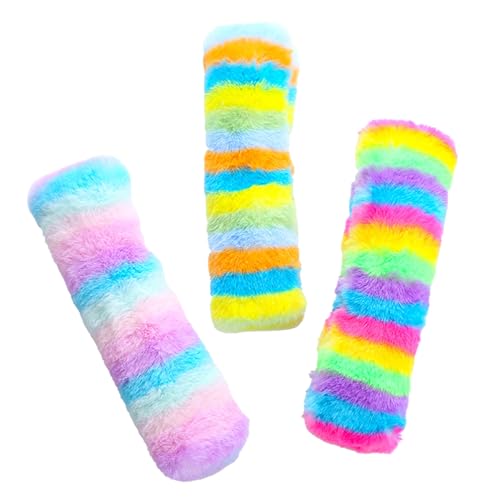 FIRSTXIU 3pcs/Set Niedliche Kissen Katzenspielzeug Gefüllte Katzenminze Regenbogenfarbe Süßes Spiel Training Für Kuscheln von FIRSTXIU