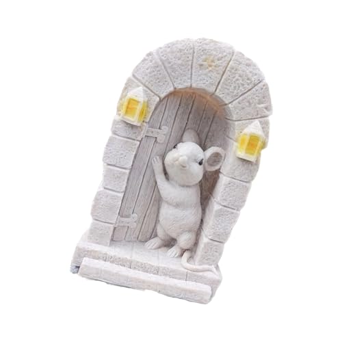 FIRSTXIU Dekorative Skurrile Nagetier Tür Skulptur Harz Freien Garten Ornament Innen/Außenharz Maus Statue FIRSTXIU Dekorative Skurrile Nagetier Tür Skulptur Harz Freien Garten Ornament Innen/Außenharz Maus Statue von FIRSTXIU