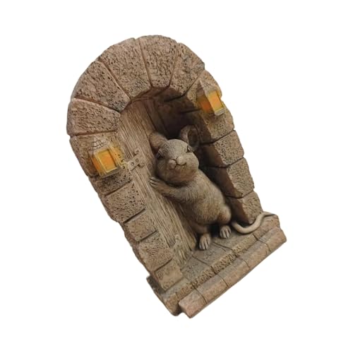 FIRSTXIU Dekorative Skurrile Nagetier Tür Skulptur Harz Freien Garten Ornament Innen/Außenharz Maus Statue von FIRSTXIU