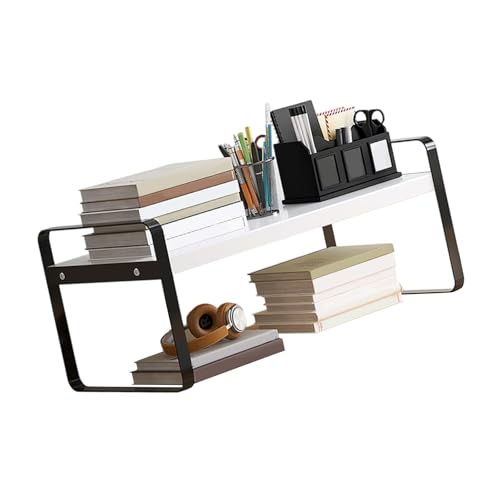 FIRSTXIU Mehrzweckschreibtisch Organizer Desktop Bücherregal Speicher Rack Metall Aufbewahrungsregal Für Büroschlafzimmer Wohnzimmer Holz Schreibtisch Organizer von FIRSTXIU