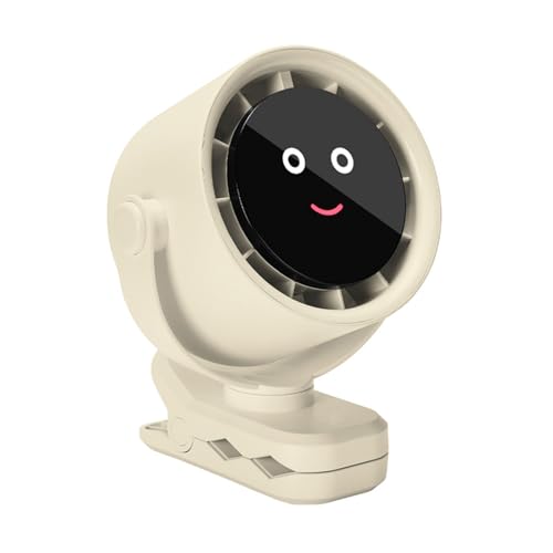FIRSTXIU Ventilator, Clip-on-Ventilator fürs Bett, tragbarer Ventilator für unterwegs, 360 Grad drehbarer Kühlventilator, Digitalanzeige, Kinderwagenventilator mit 5 Geschwindigkeiten von FIRSTXIU