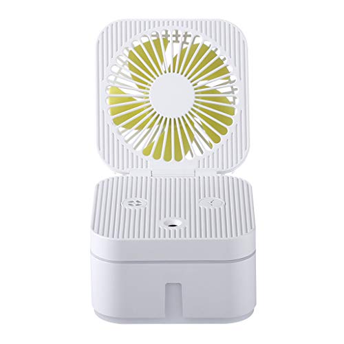 FIRSTXIU Ventilator, Desktop-Luftbefeuchter-Ventilator, quadratischer Kühlventilator, Luftkühler, kleiner USB-Ventilator für Reisen, Zuhause, Büro von FIRSTXIU