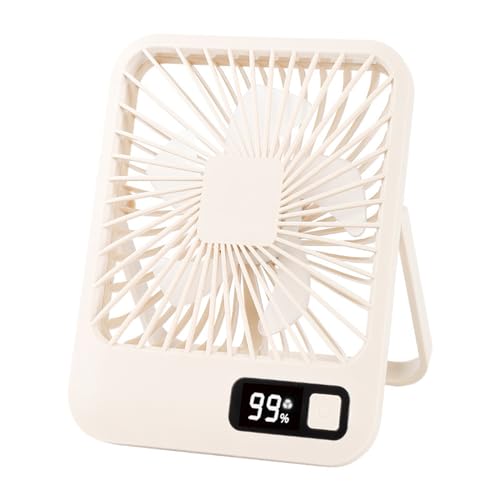FIRSTXIU Ventilator, Tischventilator, kleiner Ventilator, leiser USB-Ventilator mit digitaler Anzeige, Tischventilator, wiederaufladbarer 1500-mAh-Desktop-Ventilator mit 5 Geschwindigkeiten von FIRSTXIU