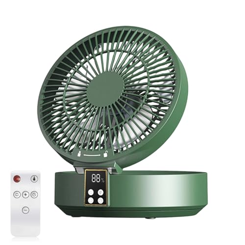 FIRSTXIU Ventilator, Tischventilator mit Fernbedienung, tragbarer wiederaufladbarer LED-Licht-Luftkühler, USB-Tischventilator mit 3 Geschwindigkeiten, leise für das Schlafzimmer von FIRSTXIU