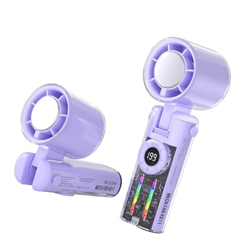 FIRSTXIU Ventilator, Tragbarer Nackenventilator Mit Eiskühlfunktion, Wiederaufladbarer 4000-mAh-Akku, Einstellbare Geschwindigkeiten Für Büroreisen Im Freien von FIRSTXIU