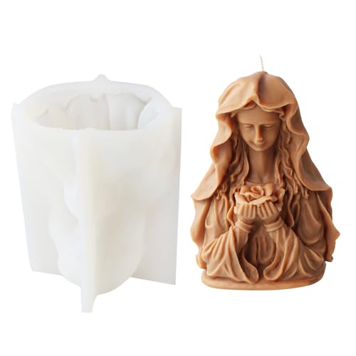 Flexible Silikonform Halten Blumenmädchen Form Wachs Kerze Formharz Dekoration Making Form Handgefertigte Ornament Schimmel Weihnachtsgeschenkformen von FIRSTXIU