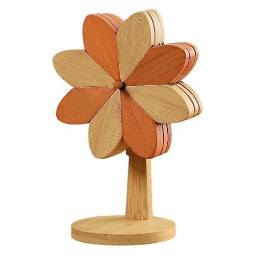 Hölzerne Hitzebeständige Trivetten Mit Ständer Windmühlen Designpolster Für Töpfe Pfanne Schalen Küchentischschutz Hohe Temperaturen Resistent Trivet von FIRSTXIU