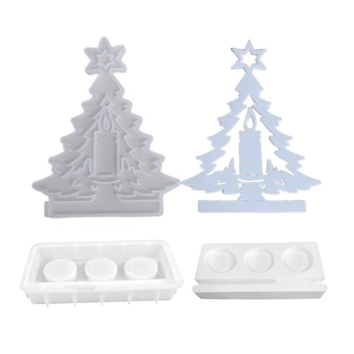 Kerzenhalter Silikonform Weihnachtsbaumzementform Handgefertigtes Betonharz Kerzenschimmel Schimmelpilz Tisch Dekore Harzform von FIRSTXIU