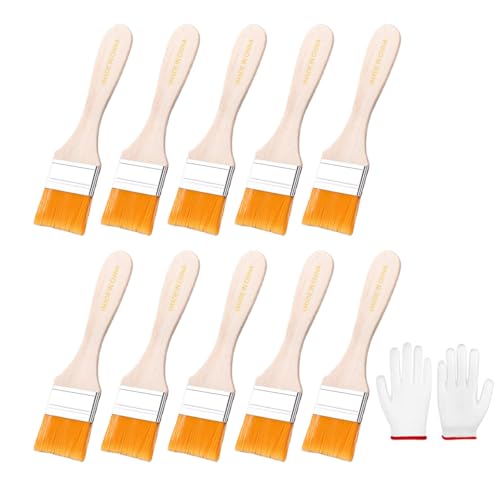 Packung Mit 10 Kleinen Pinsel Mit Weichen Borsten Holzgriff Umfassen 1 Paar Handschuhe Für Kanten Die Wand Und Schränke Abstauben von FIRSTXIU