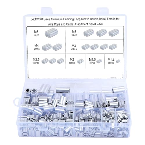 Pressklemmen Aluminium Doppelhülsen Drahtseilkauschen Drahtseil Kausche Set und Doppelhülsen Crimpen Looping Set Pressklemmen Aluminium Doppelhülsen Drahtseilkauschen Drahtseil Kausche Set und Doppelhülsen Crimpen Looping Set von FIRSTXIU