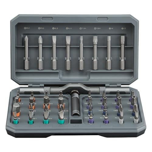 Schraubendreher Set Precisions Ratcheting Schraubendreher Set 42 In 1 Ratsche Bit Mehrzweckreparaturwerkzeughandbuch Tragbares Kit von FIRSTXIU