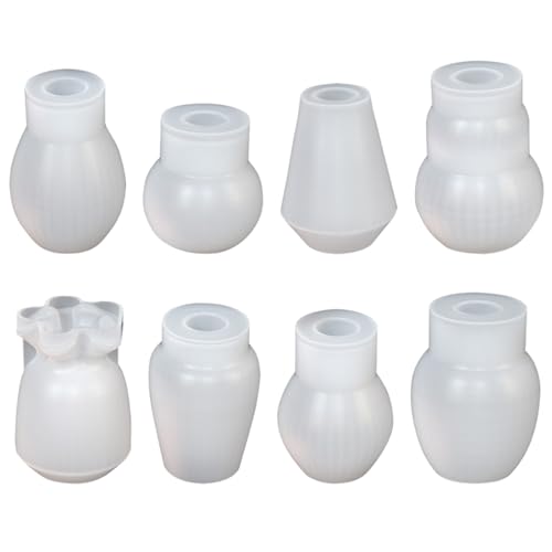 Set Von 8 Penholder Silikonform Epoxidharzformen Für Vase Und Kerzenständer Pen Behälter Formen Wohndekorationen Silikonblütenpotsformen von FIRSTXIU