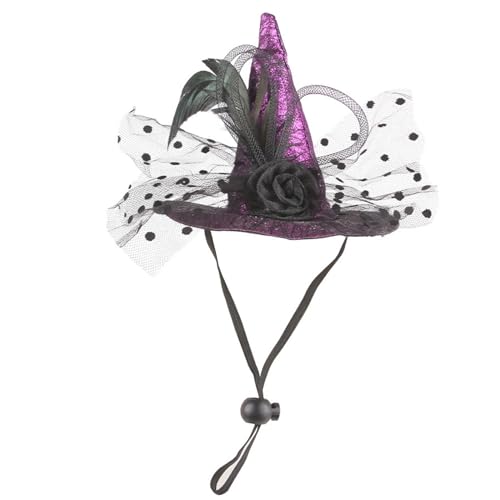 Trendkatzen Hexenhut Mit Stretch Chin Seil Mode Coole Hunde Hexe Halloween Carnivals Cosplay Haustier Für Kleine Hunde Freien von FIRSTXIU