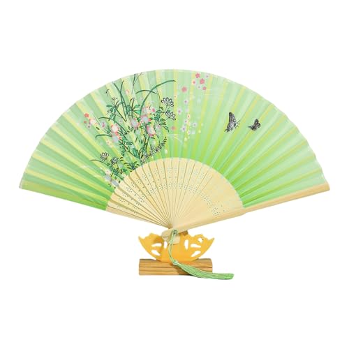 Vintage Blumen Schmetterlingsmuster Klappern Seiden Stoff Tragbare Kühlzubehör Für Frauen Mädchen Geschenk Chinesisch Falten von FIRSTXIU