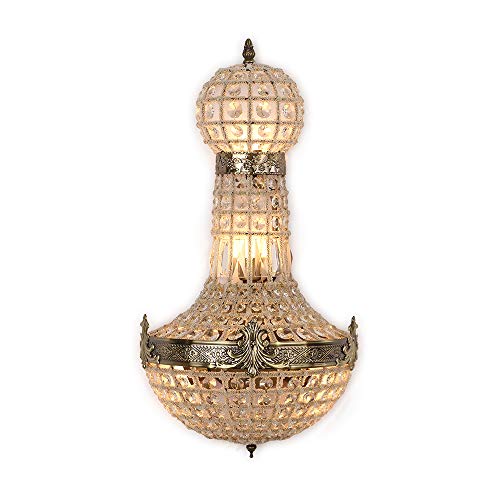 FIRVRE Moderne Glas Kristall wandleuchten Europäischer Stil Palast Luxus Retro Bronze Schnitzerei Wandleuchter für Hotel Bar Restaurant Wohnzimmer Schlafzimmer Badezimmer Korridor Treppe von FIRVRE