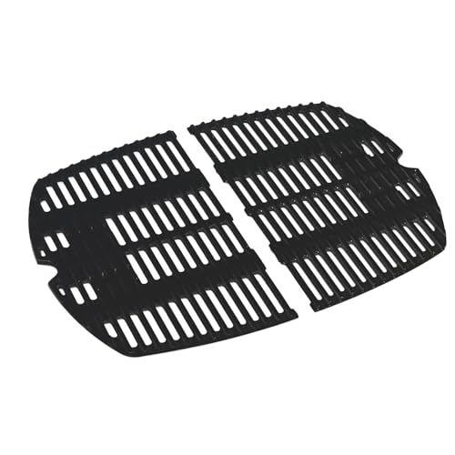 FIRXZYMZ 27,3 x 38,9 cm Gusseisen Grillrost Ersatz Zubehör für Weber Q200, Q220, Q2000, Q2200, Q2400 Serie Gasgrill Grillplatte Zubehör für Weber 7645 7583 65811 69935, 2 Stück von FIRXZYMZ
