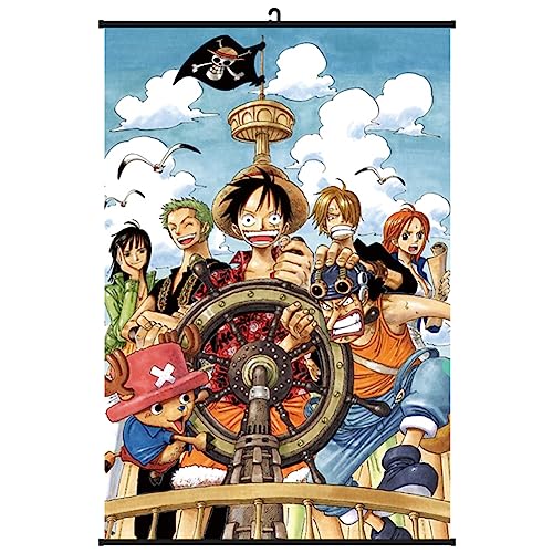 FISAPBXC One Piece Anime Poster Scroll - Wandkunst Hängende Bild, Wallscroll Wanddeko, Großes Stoff für Schlafzimmer oder Wohnzimmer Dekoration (40 * 60cm) von FISAPBXC