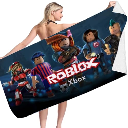 FISAPBXC Robllox Strandtuch,Robot Cartoon Badehandtuch Towel Beach Anime Kinder Supersaugfähige Badetücher Mikrofasertücher Schnell Trocknend Badetuch Für Reisen Sport Outdoor Jugendliche Erwachsene von FISAPBXC