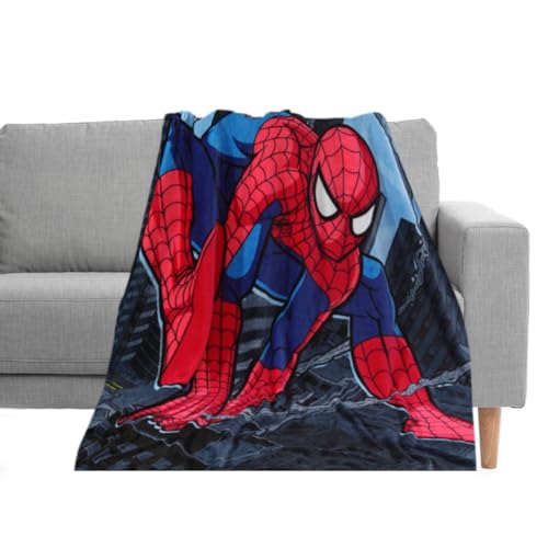 Spider Flauschige Kuscheldecke, Supperher Bedruckte Cartoon-Decke gemütliche Sofaüberwurf Kinder Nickerchendecke ultraweich und warm Decke Korallenvlies Raumdekor für Couch Bett Reisen von FISAPBXC