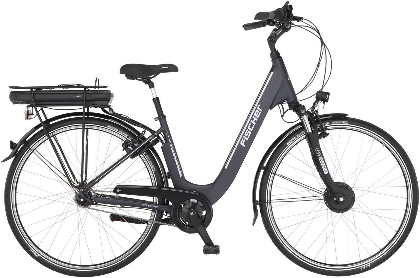 FISCHER Fahrrad E-Bike CITA ECU 1401 44, 7 Gang Shimano Nexus Schaltwerk, Nabenschaltung, Frontmotor, 522 Wh Akku, (mit Rahmenschloss) von FISCHER Fahrrad