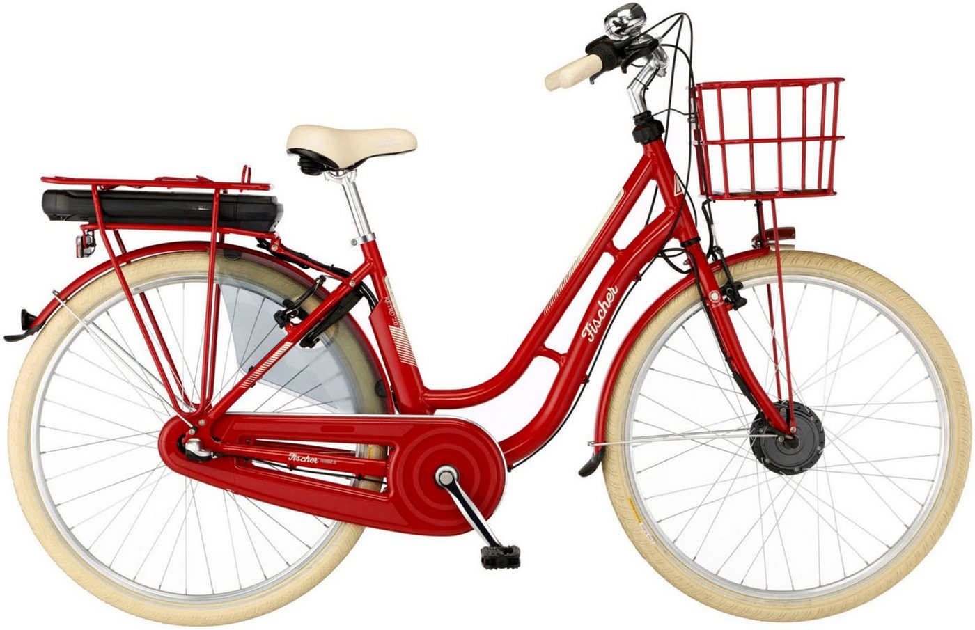 FISCHER Fahrrad E-Bike CITA RETRO 2.0 418 48, 3 Gang Shimano Shimano 3-Gang Nexus Nabenschaltung Schaltwerk, Nabenschaltung, Frontmotor, 418 Wh Akku, (mit Akku-Ladegerät, mit Werkzeug) von FISCHER Fahrrad